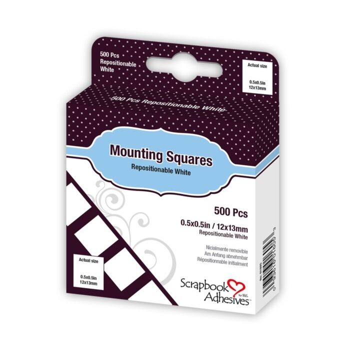 Scrapbook Adhesives by 3L Mounting Squares White Repositionable 500