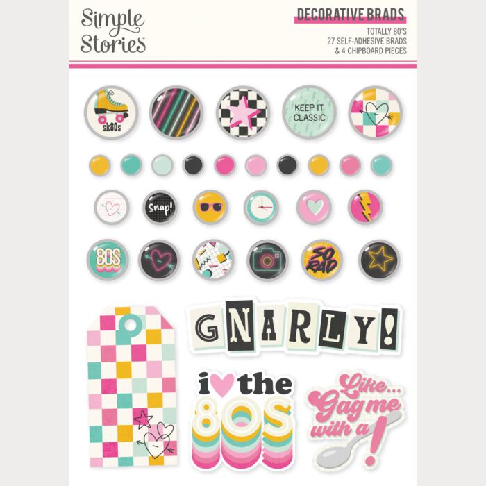 Simple Stories Totally 80's Decorative Brads