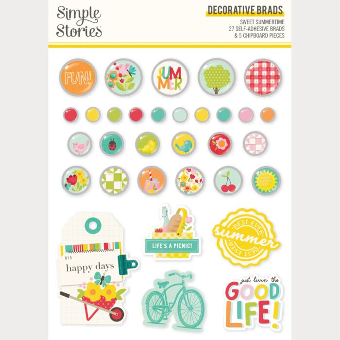 Simple Stories Sweet Summertime Decorative Brads