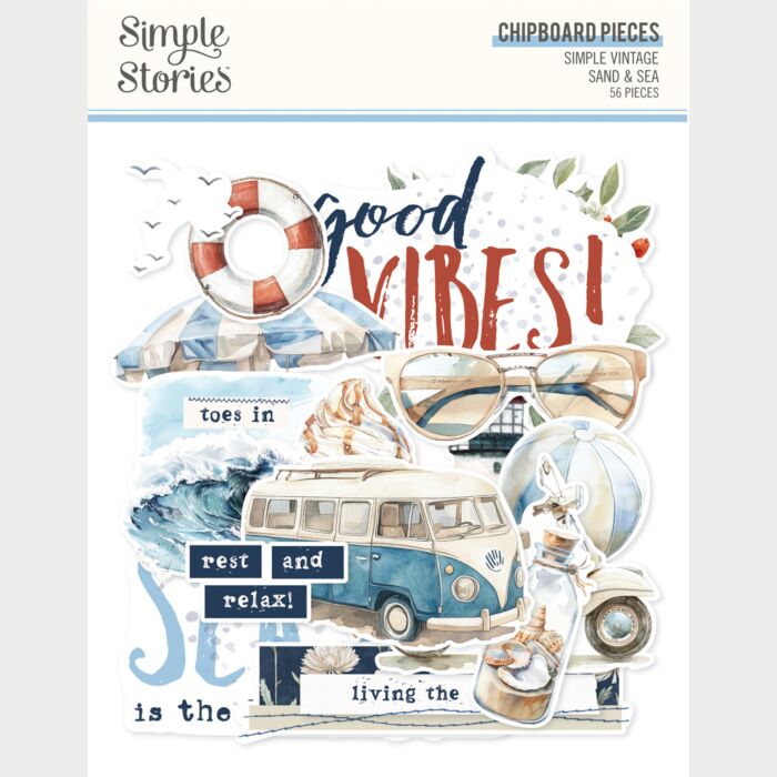 Simple Stories Simple Vintage Sand & Sea Chipboard Pieces