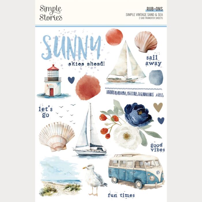 Simple Stories Simple Vintage Sand & Sea Rub-Ons