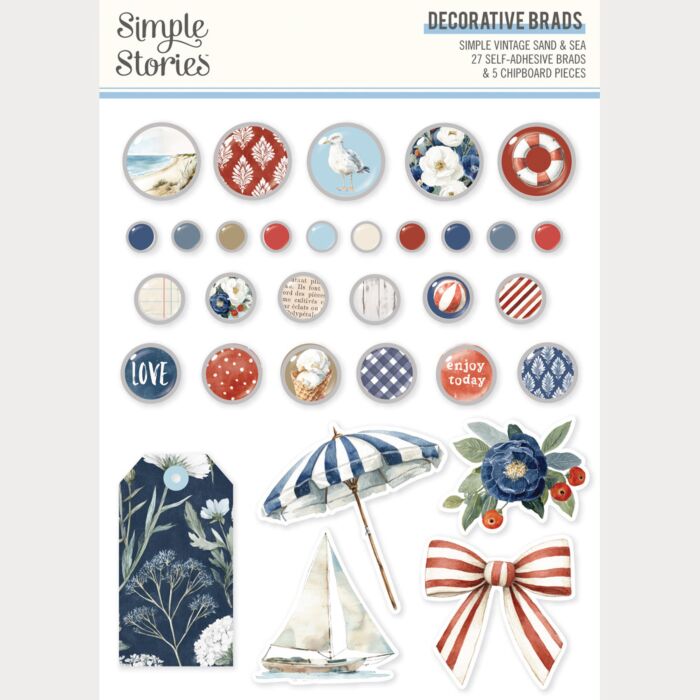 Simple Stories Simple Vintage Sand & Sea Decorative Brads
