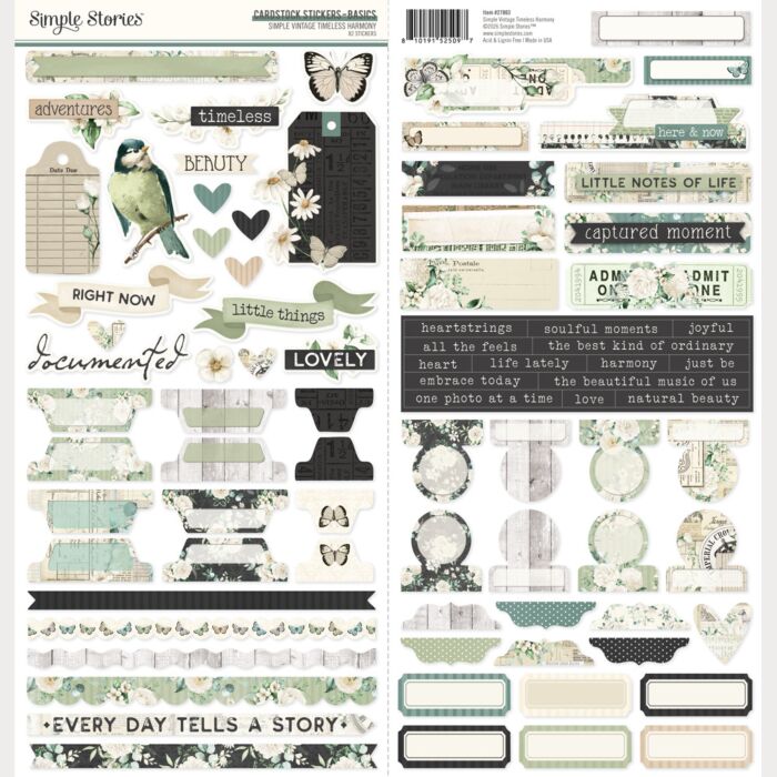 Simple Stories Simple Vintage Timeless Harmony Cardstock Stickers Basics