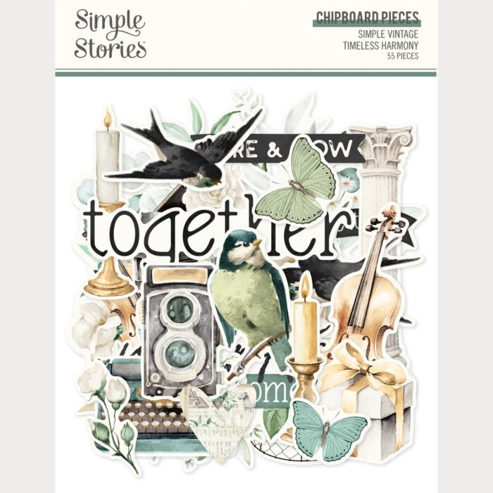 Simple Stories Simple Vintage Timeless Harmony Chipboard Pieces