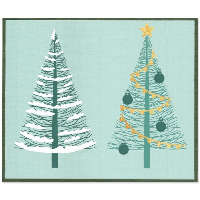 Sizzix A5 Clear Stamps Set w/Stencil Cosmopolitan Christmas