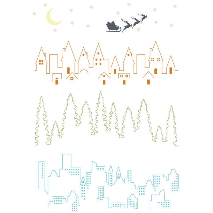 Sizzix A5 Clear Stamps Set Cosmopolitan