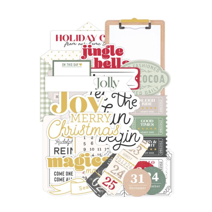 Spellbinders Sleigh Bells Ring Cardstock Diecut Ephemera - Sentiments