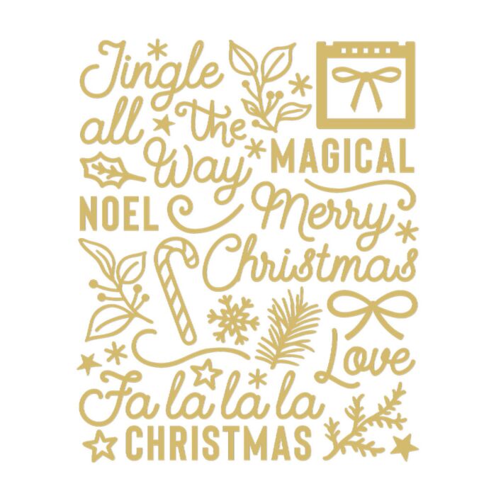 Spellbinders Sleigh Bells Ring Foil Puffy Stickers (2 Sheets)