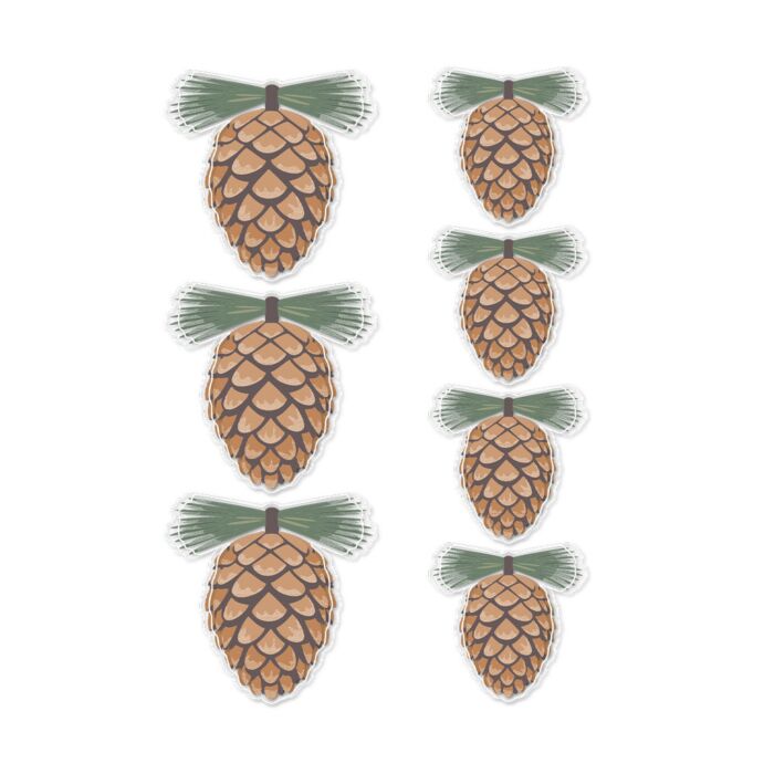 Spellbinders Sleigh Bells Ring Dimensional Acetate Stickers - Pinecones