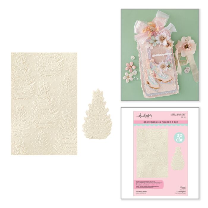 Spellbinders Christmas Blush 3D Embossing Folder - Sparkling Trees