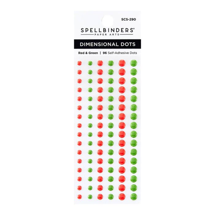 Spellbinders Dimensional Enamel Dots, Red & Green