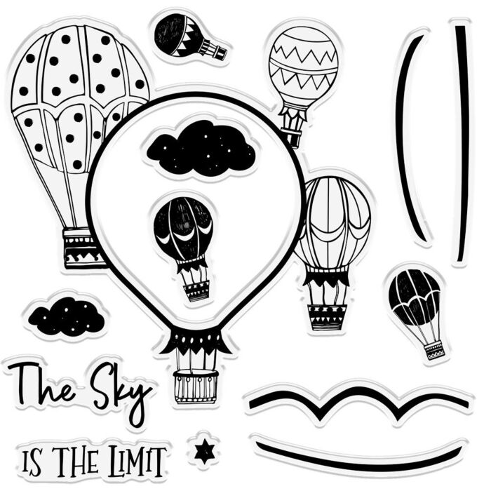 Crafters Companion Photopolymer Stamp - Balloons in flight