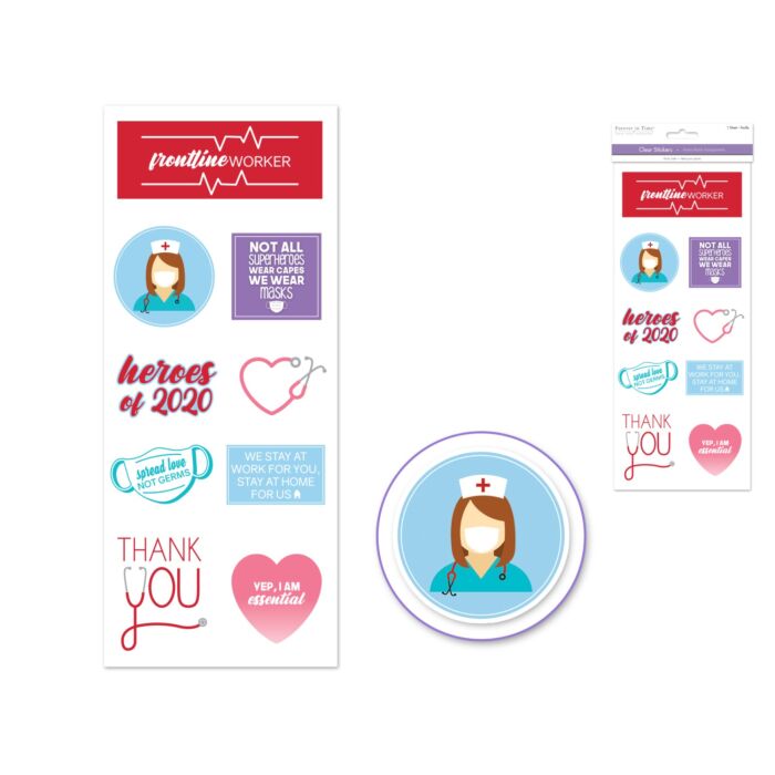 Paper Craft Sticker: 5"x12" Clear Stickers - Health Care Workers