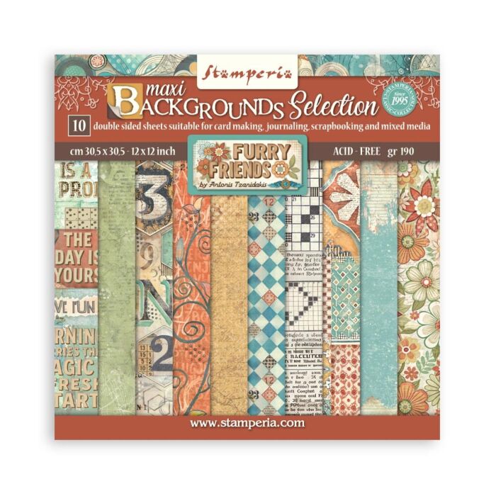Stamperia 12X12 Maxi Backgrounds Paper Pad