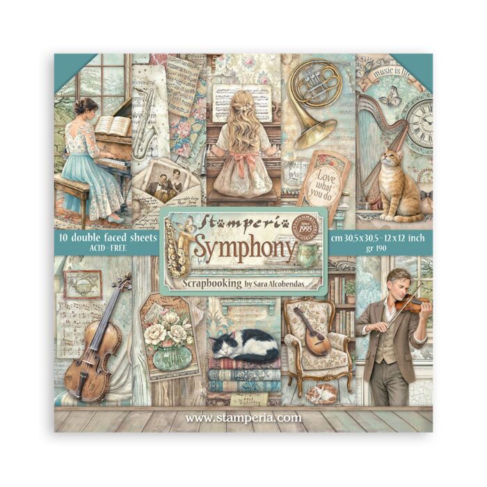 Stamperia Symphony 12x12 Paper Pad