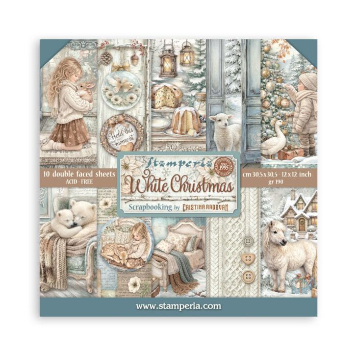 Stamperia White Christmas 12X12 Paper Pad