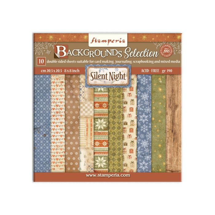 Stamperia Silent Night 8X8 Backgrounds Paper Pad