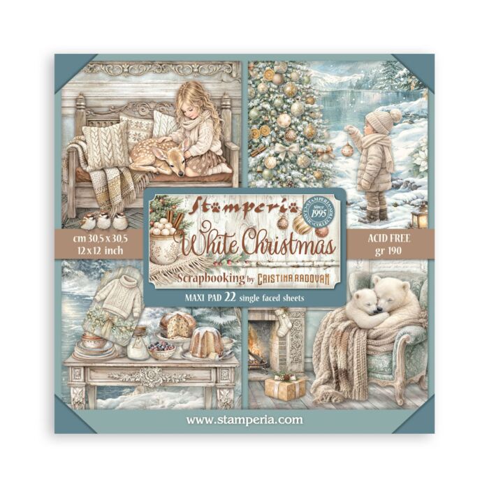 Stamperia White Christmas 12X12 Maxi Paper Pad