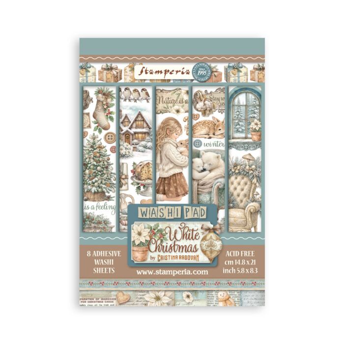 Stamperia White Christmas A5 Washi Pad