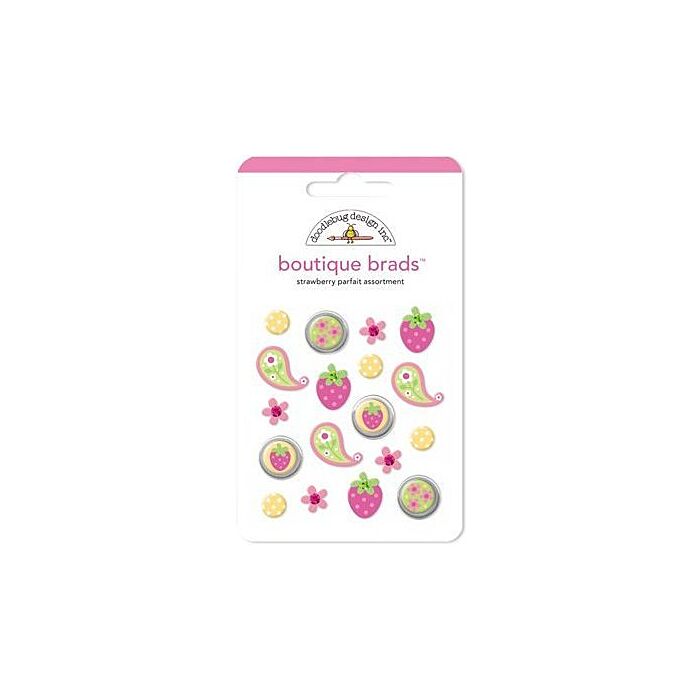 Doodlebug - Boutique Brads - Strawberry Parfait Assortment