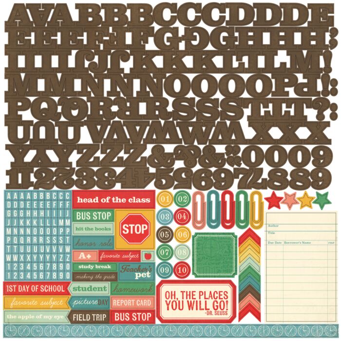 Echo Park - Teacher's Pet Alpha 12x12 Cardstock Element Sticker