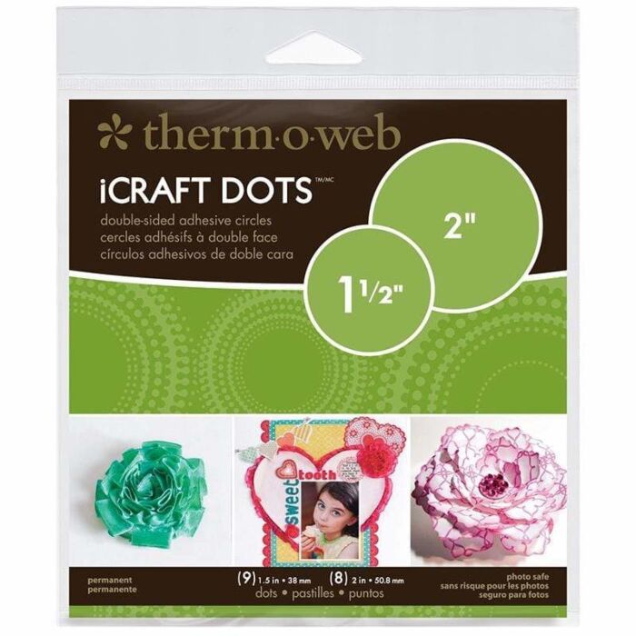 Therm-O-Web iCraft Dots Pre-Cut Double-Sided Clear Adhesive Circles
