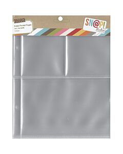 Simple Stories Sn@p! Pocket Pages For 6"X8" Binders 10/Pkg-(1) 4"X6" & (2) 3"X4" Pockets