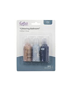 Crafter's Companion Mixed Media Glitter Glue Set, Glittering Ballroom (3pc)