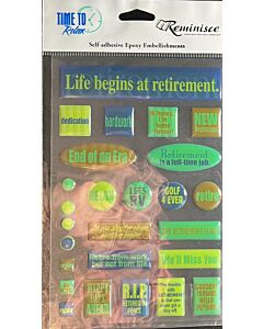 Reminisce Epoxy Embellishments - Time to Relax