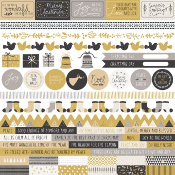 Kaisercraft Cardstock Stickers 12"X12" First Noel