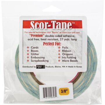 Scor-Pal Scor-Tape double-sided adhesive tape 3/8 inch by 27 yards acid free heat resistant