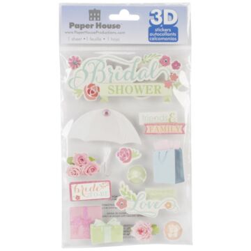 Paper House 3D Stickers 4.5"X7.5" Bridal Shower