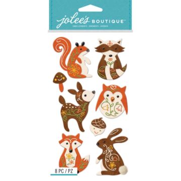 Jolee's Le Grande Dimensional Stickers Woodland Felt Animals (Discontinued)