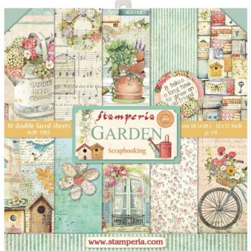 Stamperia Double-Sided Paper Pad 12"X12" 10/Pkg Garden, 10 Designs/1 Each