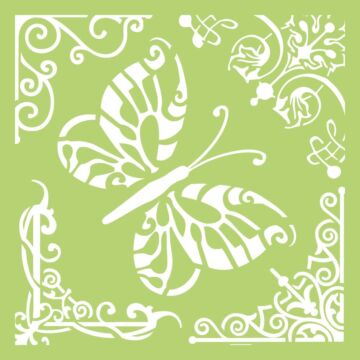 Kaisercraft Designer Template 6"X6" Butterfly Corners