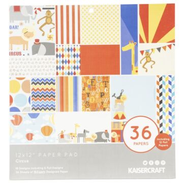 Kaisercraft Specialty Paper Pad 12"X12" 36/Pkg Circus