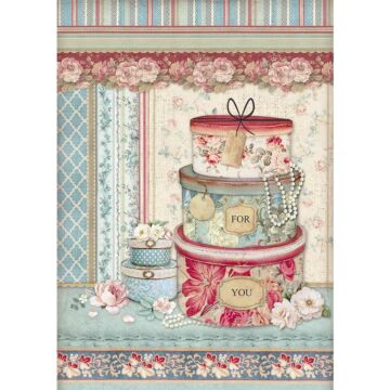Stamperia Rice Paper Sheet A4 Hatboxes