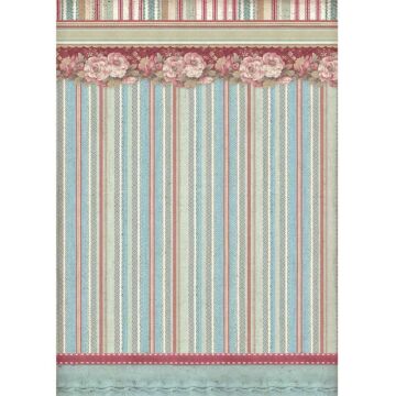 Stamperia Rice Paper Sheet A4 Striped Wallpaper