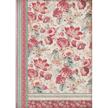 Stamperia Rice Paper Sheet A3 Red Flowers
