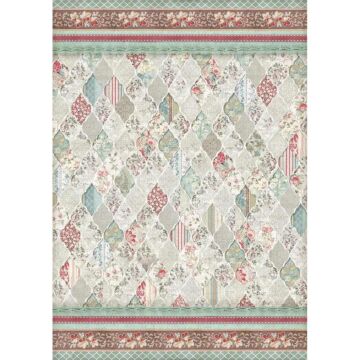 Stamperia Rice Paper Sheet A3 Patchwork Lozenges