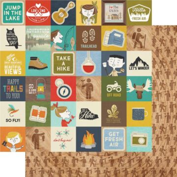 Happy Trails Double-Sided Cardstock 12"X12" 2"X2" Elements