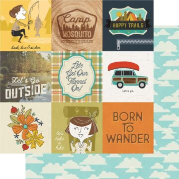 Simple Stories Happy Trails Double-Sided Cardstock 12"X12" 4"X4" Elements