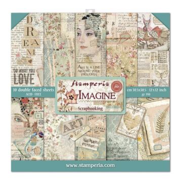 Stamperia Double-Sided Paper Pad 12"X12" 10/Pkg Imagine, 10 Designs/1 Each