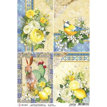 Ciao Bella Rice Paper Sheet A4 Sicilia Cards, Sicilia