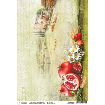 Ciao Bella Rice Paper Sheet A4 Tuscan Dream, Under The Tuscan Sun