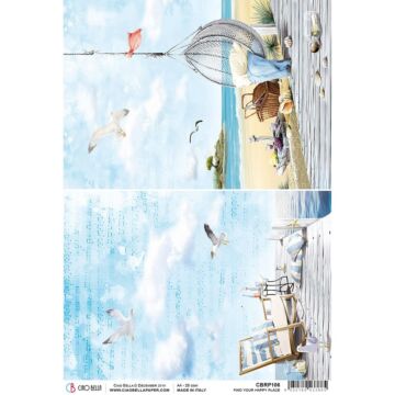 Ciao Bella Rice Paper Sheet A4 Find Your Happy Place, Sound Of Summer