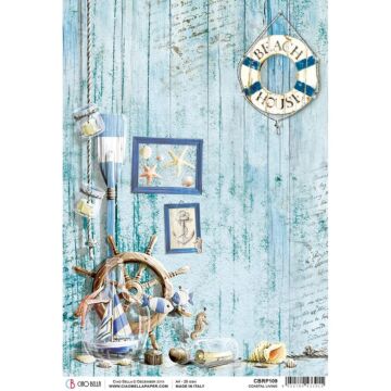 Ciao Bella Rice Paper Sheet A4 Coastal Living, Sound Of Summer