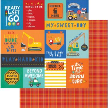 Little Builder Double-Sided Cardstock 12"X12" My Sweet Boy