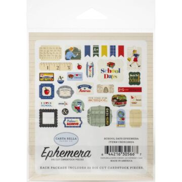 Carta Bella Cardstock Ephemera 33/Pkg Icons, School Days