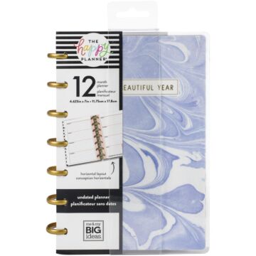 Happy Planner 12-Month Undated Mini Planner 7"X4.625" Modern Marble, 12 Month Undated